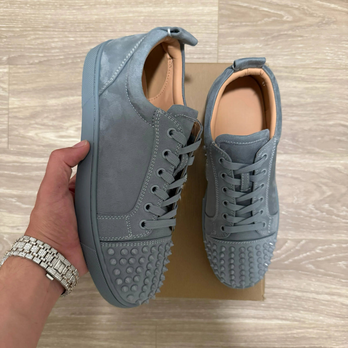 LOUB Gray Suede