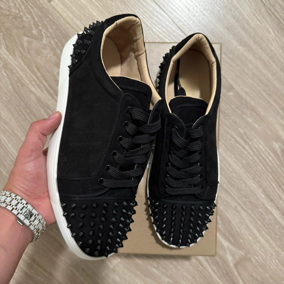 LOUB black Suede/White